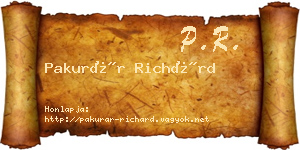 Pakurár Richárd névjegykártya