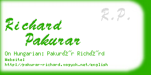 richard pakurar business card